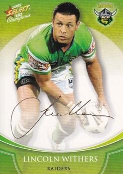 2008 Select NRL Champions - Gold Foil Signatures #FS9 Lincoln Withers Front